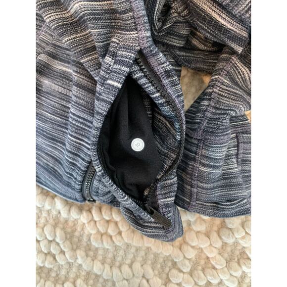 Lululemon Hooded Define Jacket Heathered Gray Stripe Size 10 - Picture 4 of 5